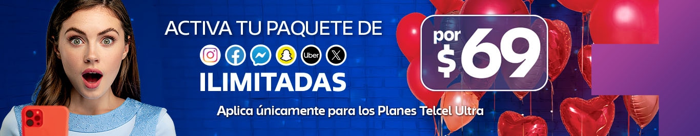 paquete con redes sociales ilimitadas por precio accesible en planes telcel ultra