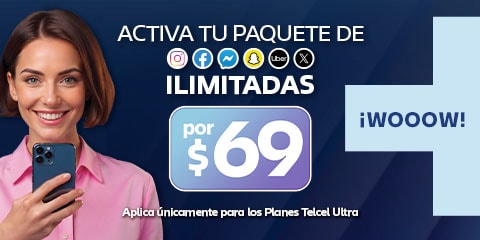 paquete con redes sociales ilimitadas por precio accesible en planes telcel ultra