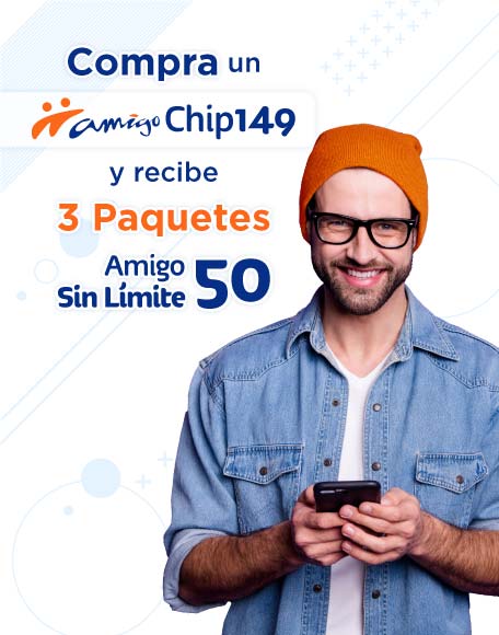 ahora conoce amigo chip ciento cuarenta y nueve que te da tres paquetes amigo de cincuenta