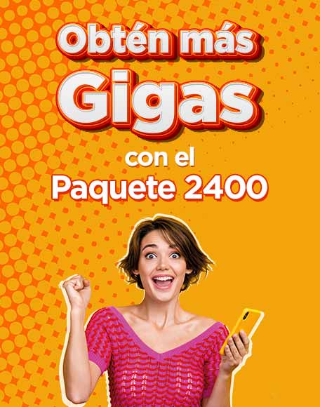 ahora en telcel obten mas gigas con el nuevo paquete dos mil cuatrocientos