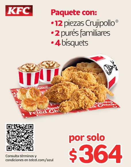 Disfruta de KFC con tus Amigos y Árma tu Paquete círculoazul telcel y kfc consienten tu antojo personaliza tu paquete para compartir
