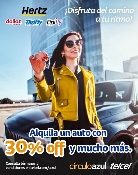si vas a viajar hazlo con hertz con 30% de descuento sobre el precio de lista