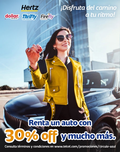 si vas a viajar hazlo con hertz con 30% de descuento sobre el precio de lista