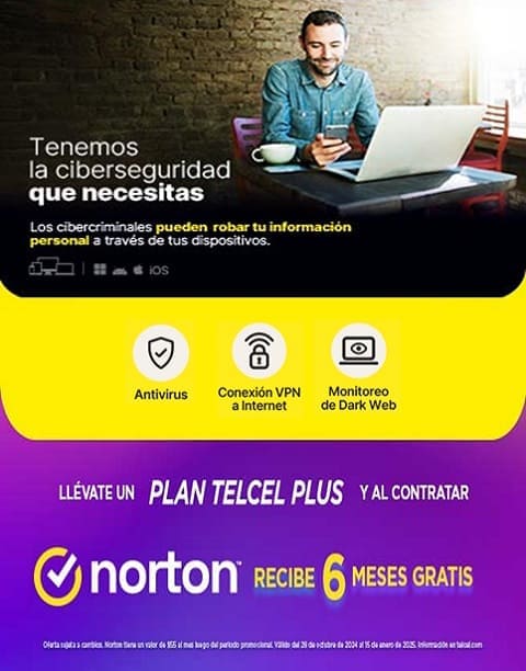 la mayor tranquilidad en el linea la tienes con norton tres sesenta y seis meses gratis