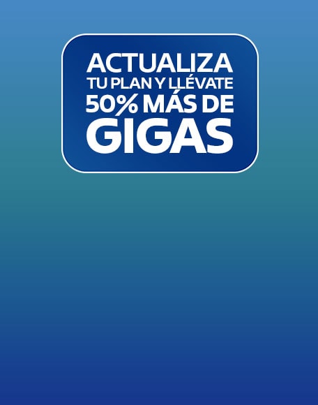 actualiza tu plan y llevate cincuenta por ciento mas de gigabytes solo con telcel