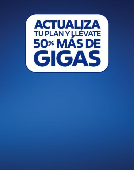 actualiza tu plan y llevate cincuenta por ciento mas de gigabytes solo con telcel